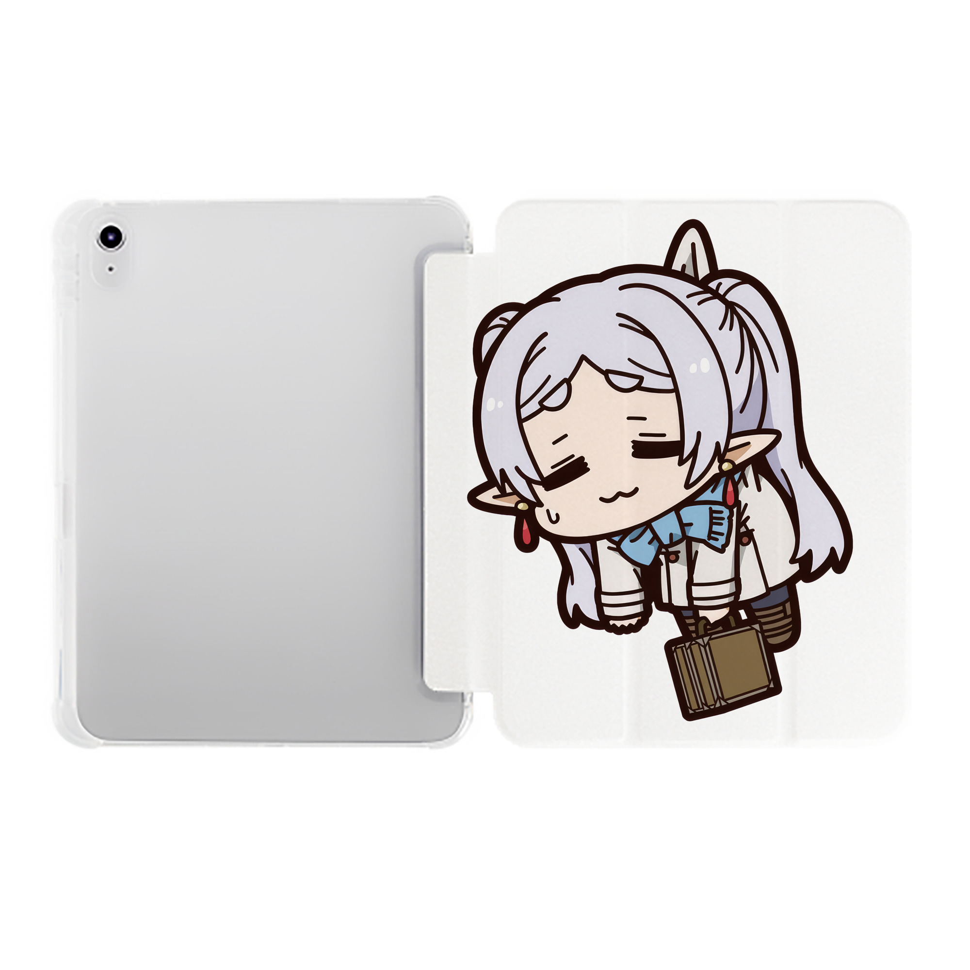 （画像用） 葬送のフリーレン Frieren IPad ケース ペン収納付き 三つ折りスタンド PUレザー×シリコン 対応機種9.5/10.5/10.9インチ
